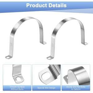 Unique Conduit Clamps, Stainless Steel Rigid Pipe Strap U Bracket Pipe Clamps with Holes for Plumbing/Conduit/Wire/Pipe - Silver 3-Pack 5-1/8 Unique Conduit Clamps, Stainless Steel Rigid Pipe Strap U Bracket Pipe Clamps with Holes for Plumbing/Conduit/Wire/Pipe - Silver 3-Pack 5-1/8