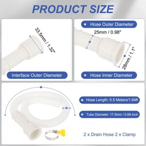 Unique Air Conditioner Drain Kit, Universal AC Drain Hose Connector Hose with Clamp Cuttable Rubber Adapter 1.64ft Unique Air Conditioner Drain Kit, Universal AC Drain Hose Connector Hose with Clamp Cuttable Rubber Adapter 1.64ft