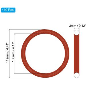 Unique Silicone O-Ring, Metric VMQ Sealing Gasket Replacement for Plumbing Compressor Valves Repair - Red 112x106x3mm Unique Silicone O-Ring, Metric VMQ Sealing Gasket Replacement for Plumbing Compressor Valves Repair - Red 112x106x3mm