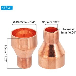 Unique Copper Reducers, 99.9% Pure Copper Reducing Coupling Pressure Fitting Pipe Tube Connector Adapters - Brown 3/4 Unique Copper Reducers, 99.9% Pure Copper Reducing Coupling Pressure Fitting Pipe Tube Connector Adapters - Brown 3/4