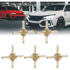 Unique Brass Hose Barb Fitting Cross 4 Way Connector for Air Water Gas Oil 5pcs 4mm Unique Brass Hose Barb Fitting Cross 4 Way Connector for Air Water Gas Oil 5pcs 4mm