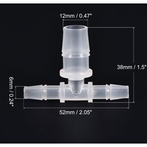 Unique PP Reducing Barb Hose Fitting Tee T Shape Pipe Connector - Translucent 6x12x6mm Unique PP Reducing Barb Hose Fitting Tee T Shape Pipe Connector - Translucent 6x12x6mm