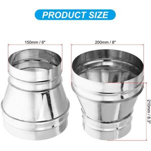 Unique Round Duct Reducer Increaser Connector, Galvanized Steel Adapter Pipe Fitting for Bathroom Kitchen Ventilation System 8 Inch to 6 Inch Unique Round Duct Reducer Increaser Connector, Galvanized Steel Adapter Pipe Fitting for Bathroom Kitchen Ventilation System 8 Inch to 6 Inch