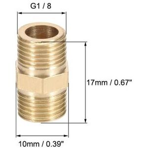 Unique Brass Pipe Fitting Connector Hex Nipple Coupler 4 Pcs G1/8 Unique Brass Pipe Fitting Connector Hex Nipple Coupler 4 Pcs G1/8