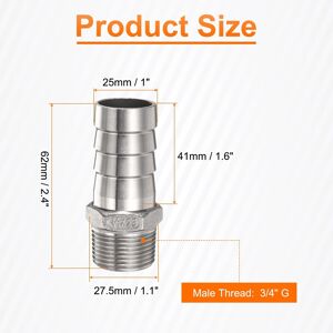 Unique Stainless Steel Hose Barb Fitting Pipe Fitting Air Hose Barb Fittings Coupler Thread Connector Adapter for Water Fuel 25mm Barbed x G 3/4 Unique Stainless Steel Hose Barb Fitting Pipe Fitting Air Hose Barb Fittings Coupler Thread Connector Adapter for Water Fuel 25mm Barbed x G 3/4