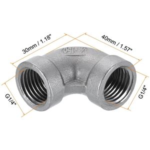 Unique Stainless Steel Elbow Fittings Threaded Adapter Pipe Fitting for Connecting Water Pipes Air Hose Tube Coupling - Silver G1/4 Unique Stainless Steel Elbow Fittings Threaded Adapter Pipe Fitting for Connecting Water Pipes Air Hose Tube Coupling - Silver G1/4