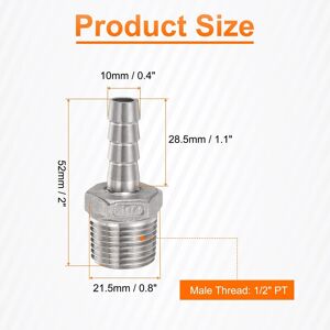 Unique Stainless Steel Hose Barb Fitting Pipe Fitting Air Hose Barb Fittings Coupler Thread Connector Adapter for Water Fuel 10mm Barbed x PT 1/2 Unique Stainless Steel Hose Barb Fitting Pipe Fitting Air Hose Barb Fittings Coupler Thread Connector Adapter for Water Fuel 10mm Barbed x PT 1/2
