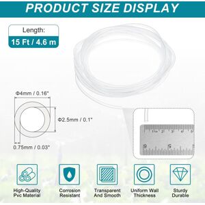 Unique Clear Tubing, Tube Lightweight Vinyl Hose, Transparent Flexible Plastic Water Tubing for Air Oil Water Transfer 2.5mm ID x 4mm OD Unique Clear Tubing, Tube Lightweight Vinyl Hose, Transparent Flexible Plastic Water Tubing for Air Oil Water Transfer 2.5mm ID x 4mm OD