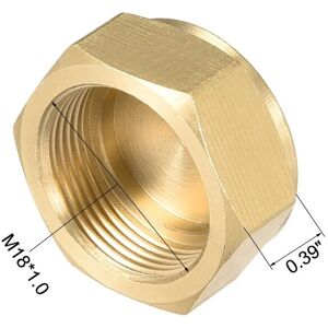 Unique Brass Female Pipe Fitting Valve Cap, Hex Head End Plug Connector - Copper Color M18 Unique Brass Female Pipe Fitting Valve Cap, Hex Head End Plug Connector - Copper Color M18