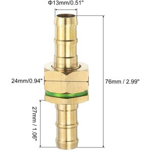 Unique Brass Hose Barb Fitting Straight Connector Coupler for Connecting Water Fuel Air, Oil Hoses 13mm ID Unique Brass Hose Barb Fitting Straight Connector Coupler for Connecting Water Fuel Air, Oil Hoses 13mm ID