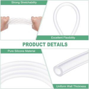 Unique Silicone Tubing, Flexible Silicone Rubber Tube, High Temp Water Air Hose Pipe for Pump/Aquaponics 5mm x 9mm x 2 M Unique Silicone Tubing, Flexible Silicone Rubber Tube, High Temp Water Air Hose Pipe for Pump/Aquaponics 5mm x 9mm x 2 M