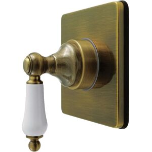 Kingston Brass Restoration Single-Handle Six-Way Diverter Valve with Square Trim Kit Antique Brass 4.31 In. L X 3.94 In. W X 5.31 In. H Kingston Brass Restoration Single-Handle Six-Way Diverter Valve with Square Trim Kit Antique Brass 4.31 In. L X 3.94 In. W X 5.31 In. H