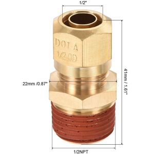 Unique Compression Tube Fitting Straight Coupling Adapter - Gold 1/2 Unique Compression Tube Fitting Straight Coupling Adapter - Gold 1/2