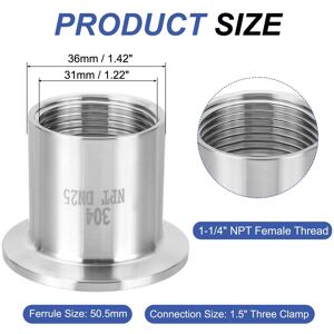 Unique Sanitary Female Threaded Pipe Fitting Three Clamp Ferrule Stainless Steel Sanitary Pipe Fittings Adapter with Gasket 2 Sets 1 Unique Sanitary Female Threaded Pipe Fitting Three Clamp Ferrule Stainless Steel Sanitary Pipe Fittings Adapter with Gasket 2 Sets 1