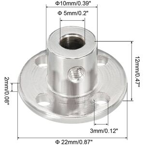 Unique Rigid Flange Coupling, Motor Guide Shaft Coupler Motor Connector for DIY Parts 5mm ID Unique Rigid Flange Coupling, Motor Guide Shaft Coupler Motor Connector for DIY Parts 5mm ID