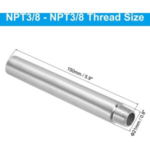 Unique Stainless Steel Pipe Fitting Nipple Cast Pipe Coupling Fitting Connector - Silver 3/8 Unique Stainless Steel Pipe Fitting Nipple Cast Pipe Coupling Fitting Connector - Silver 3/8