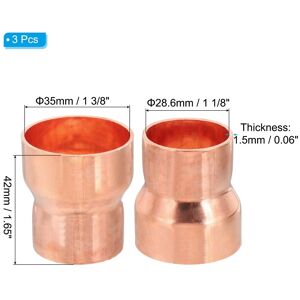 Unique Copper Reducers, 99.9% Pure Copper Reducing Coupling Pressure Fitting Pipe Tube Connector Adapters - Brown 1 3/8 Unique Copper Reducers, 99.9% Pure Copper Reducing Coupling Pressure Fitting Pipe Tube Connector Adapters - Brown 1 3/8