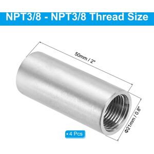 Unique 304 Stainless Steel Pipes Fitting Nipple Cast Pipe Coupling Fitting Connectors - Silver 3/8 Unique 304 Stainless Steel Pipes Fitting Nipple Cast Pipe Coupling Fitting Connectors - Silver 3/8