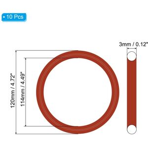 Unique Silicone O-Ring, Metric VMQ Sealing Gasket Replacement for Plumbing Compressor Valves Repair - Red 120x114x3mm Unique Silicone O-Ring, Metric VMQ Sealing Gasket Replacement for Plumbing Compressor Valves Repair - Red 120x114x3mm