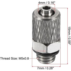 Unique M3x0.5 Compression Fitting Connector, 1 Pack Male Thread Push to Quick Connect Air Tube Hose Straight Adapter - Silver M5x0.8 Unique M3x0.5 Compression Fitting Connector, 1 Pack Male Thread Push to Quick Connect Air Tube Hose Straight Adapter - Silver M5x0.8
