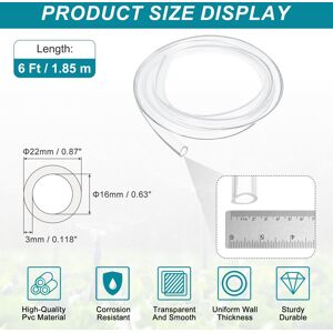 Unique Clear Tubing, Tube Lightweight Vinyl Hose, Transparent Flexible Plastic Water Tubing 16mm ID x 22mm OD Unique Clear Tubing, Tube Lightweight Vinyl Hose, Transparent Flexible Plastic Water Tubing 16mm ID x 22mm OD