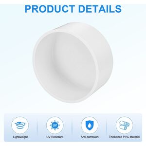 Unique Pipe End Cap Fitting, Furniture Grade Pipe End Cap Plug - White 4-Pack, 4 Inch Unique Pipe End Cap Fitting, Furniture Grade Pipe End Cap Plug - White 4-Pack, 4 Inch