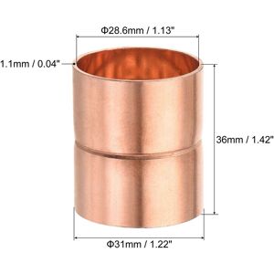 Unique Copper Pipe, Coupling, Straight, Connecting Adapter with Rolled Tube Stop C x C Solder Connection for Plumbing 28.6mm Unique Copper Pipe, Coupling, Straight, Connecting Adapter with Rolled Tube Stop C x C Solder Connection for Plumbing 28.6mm