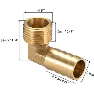 Unique Brass Barb Hose Fitting 90 Degree Elbow Barbed to G Male Pipe Adapter Connector - Copper Color 16mm Unique Brass Barb Hose Fitting 90 Degree Elbow Barbed to G Male Pipe Adapter Connector - Copper Color 16mm