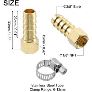 Unique Brass Hose Barb Fittings, Female Brass Barb Pipe Fitting Adapter 3/8 Unique Brass Hose Barb Fittings, Female Brass Barb Pipe Fitting Adapter 3/8
