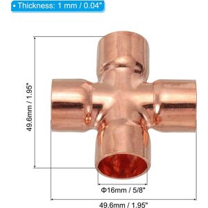 Unique Copper Cross Pipe Fitting, 4 Way Welding Copper End Feed Equal Pipe Connector for Plumbing Air Conditioning Refrigeration Yellow 4Pcs, 5/8 Unique Copper Cross Pipe Fitting, 4 Way Welding Copper End Feed Equal Pipe Connector for Plumbing Air Conditioning Refrigeration Yellow 4Pcs, 5/8