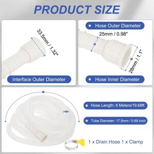 Unique Air Conditioner Drain Universal AC Drain Connector Hose with Clamp 19.68ft Unique Air Conditioner Drain Universal AC Drain Connector Hose with Clamp 19.68ft