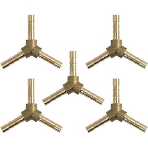 Unique 4mm Hose Barb Fitting Y-Shaped 3 Way Connector Air Water Gas Oil 5pcs - Gold Tone Gold Tone 4mm Unique 4mm Hose Barb Fitting Y-Shaped 3 Way Connector Air Water Gas Oil 5pcs - Gold Tone Gold Tone 4mm