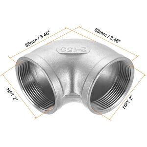 Unique Stainless Steel Elbow Fittings Threaded Adapter Pipe Fitting for Connecting Water Pipes Air Hose Tube Coupling - Silver NPT 2 Unique Stainless Steel Elbow Fittings Threaded Adapter Pipe Fitting for Connecting Water Pipes Air Hose Tube Coupling - Silver NPT 2