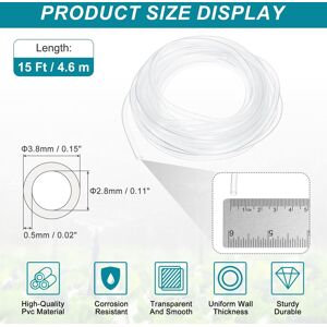 Unique Clear Tubing, Tube Lightweight Vinyl Hose, Transparent Flexible Plastic Water Tubing for Air Oil Water Transfer 2.8mm ID x 3.8mm OD Unique Clear Tubing, Tube Lightweight Vinyl Hose, Transparent Flexible Plastic Water Tubing for Air Oil Water Transfer 2.8mm ID x 3.8mm OD