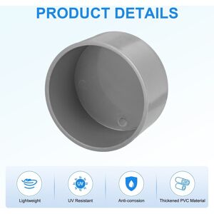 Unique Pipe End Cap Fitting, Furniture Grade Pipe End Cap Plug for DIY Support Structure - Gray 4 Inch Unique Pipe End Cap Fitting, Furniture Grade Pipe End Cap Plug for DIY Support Structure - Gray 4 Inch