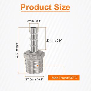 Unique Stainless Steel Hose Barb Fitting Pipe Fitting Air Hose Barb Fittings Coupler Thread Connector Adapter for Water Fuel 8mm Barbed x G 3/8 Unique Stainless Steel Hose Barb Fitting Pipe Fitting Air Hose Barb Fittings Coupler Thread Connector Adapter for Water Fuel 8mm Barbed x G 3/8