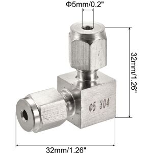 Unique Compression Tube Fitting Stainless Steel Elbow Double Ferrule Coupling Connector - Silver 5mm Unique Compression Tube Fitting Stainless Steel Elbow Double Ferrule Coupling Connector - Silver 5mm