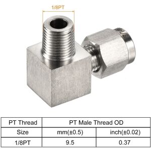 Unique Compression Tube Fitting Stainless Steel OD Coupling Adapter - Silver 1/8PT x 1/8 Unique Compression Tube Fitting Stainless Steel OD Coupling Adapter - Silver 1/8PT x 1/8