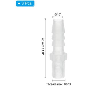 Unique Connector, Hose Barb Fitting Industrial Hose Barb to Pipe Fitting Connect for Water Liquid Air Fuel 3 Pcs 5/16 Unique Connector, Hose Barb Fitting Industrial Hose Barb to Pipe Fitting Connect for Water Liquid Air Fuel 3 Pcs 5/16