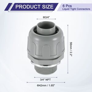 Unique Nonmetallic Liquid Tight Connectors, Degree Plastic Flexible Conduit Fittings for Conduit, Pipe Tube Connection and Leakproof 3/4 Unique Nonmetallic Liquid Tight Connectors, Degree Plastic Flexible Conduit Fittings for Conduit, Pipe Tube Connection and Leakproof 3/4
