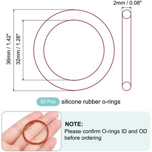 Unique Silicone O-Ring Metric VMQ Sealing Gasket Replacement 50A Durometer for Plumbing Compressor Faucets Valves Repair - Red 32mm x 36mm x 2mm Unique Silicone O-Ring Metric VMQ Sealing Gasket Replacement 50A Durometer for Plumbing Compressor Faucets Valves Repair - Red 32mm x 36mm x 2mm