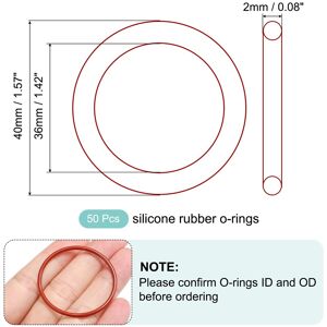 Unique Silicone O-Ring Metric VMQ Sealing Gasket Replacement 50A Durometer for Plumbing Compressor Faucets Valves Repair - Red 36mm x 40mm x 2mm Unique Silicone O-Ring Metric VMQ Sealing Gasket Replacement 50A Durometer for Plumbing Compressor Faucets Valves Repair - Red 36mm x 40mm x 2mm