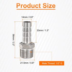 Unique Stainless Steel Hose Barb Fitting Pipe Fitting Air Hose Barb Fittings Coupler Thread Connector Adapter for Water Fuel 14mm Barbed x G 1/2 Unique Stainless Steel Hose Barb Fitting Pipe Fitting Air Hose Barb Fittings Coupler Thread Connector Adapter for Water Fuel 14mm Barbed x G 1/2