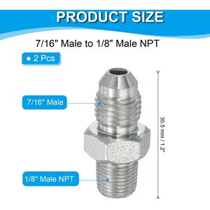 Unique Hex Reducing Nipple Connectors Pipe Adapter, Pipe Fitting Reducer Nipple Adapter Plated Steel Hydraulic Fitting - Silver Tone 7/16 Unique Hex Reducing Nipple Connectors Pipe Adapter, Pipe Fitting Reducer Nipple Adapter Plated Steel Hydraulic Fitting - Silver Tone 7/16