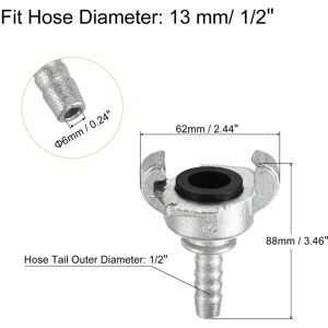 Unique Air Hose Coupling Fitting, Malleable Cast Iron Hose End Barbed Claw Quick Connector for Air Water Pipe - 1/2 3 Pcs 1/2 Unique Air Hose Coupling Fitting, Malleable Cast Iron Hose End Barbed Claw Quick Connector for Air Water Pipe - 1/2 3 Pcs 1/2