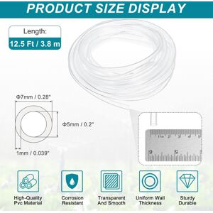 Unique Clear Tubing, Tube Lightweight Vinyl Hose, Transparent Flexible Plastic Water Tubing for Transfer 5mm ID x 7mm OD Unique Clear Tubing, Tube Lightweight Vinyl Hose, Transparent Flexible Plastic Water Tubing for Transfer 5mm ID x 7mm OD