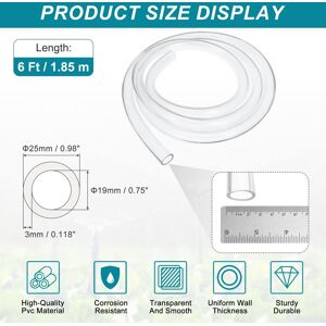 Unique Clear Tubing, Tube Lightweight Vinyl Hose, Transparent Flexible Plastic Water Tubing 19mm ID x 25mm OD Unique Clear Tubing, Tube Lightweight Vinyl Hose, Transparent Flexible Plastic Water Tubing 19mm ID x 25mm OD