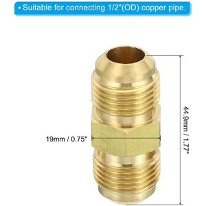 Unique Brass Compression Tube Fitting, Pipe Extension Joint Connectors - Gold Tone 1/2 Unique Brass Compression Tube Fitting, Pipe Extension Joint Connectors - Gold Tone 1/2