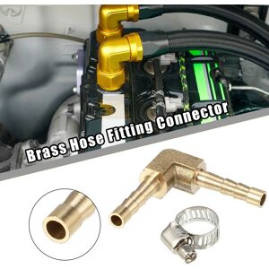 Unique 2 Set L Shaped Hose Barb L Barbed Tube Pipe Fitting Brass Hose Fitting Connector with Clamps 4mm Unique 2 Set L Shaped Hose Barb L Barbed Tube Pipe Fitting Brass Hose Fitting Connector with Clamps 4mm
