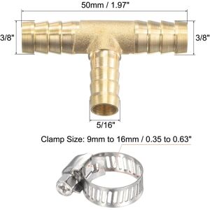 Unique Hose Barb Tee Pipe Connector with Clamps - Copper Color 3/8 Unique Hose Barb Tee Pipe Connector with Clamps - Copper Color 3/8